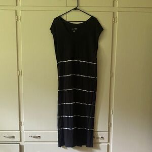 Universal Thread Black Maxi Dress with White Stripes